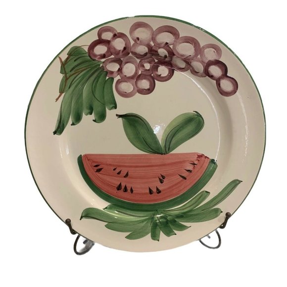 COOP Ceramiche Toscane Large 13.5" Deep Plate Platter Handpainted Italy Fruit - Picture 1 of 11